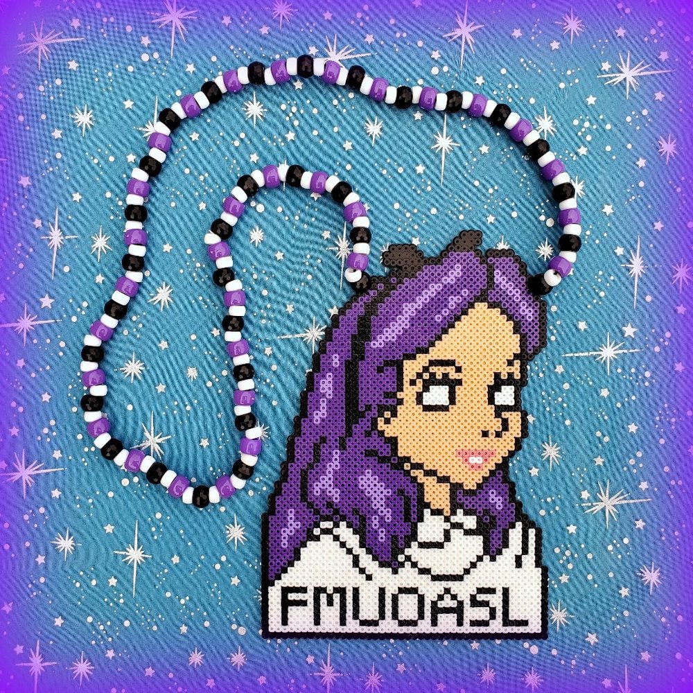 Alison Wonderland Mini Perler Bead Kandi Necklace